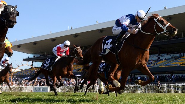 Melbourne on the menu: Alward, ridden by Hugh Bowman, wins at Rosehill in August.