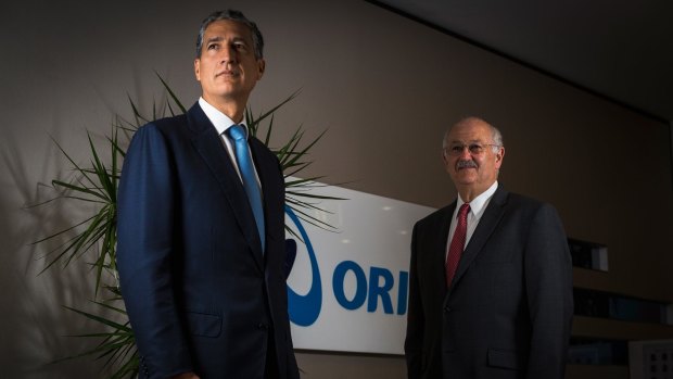 Market conditions are 'unquestionably difficult': interim Orica CEO Alberto Calderon (left) with Orica chairman Russell Caplan.