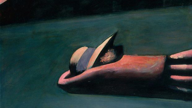 Charles Blackman, Prone Figure (detail), 1953, enamel on hardboard 79 x 93.5cm, Heide Museum of Modern Art, Melbourne, Purchased from John and Sunday Reed 1980. Copyright: Charles Blackman