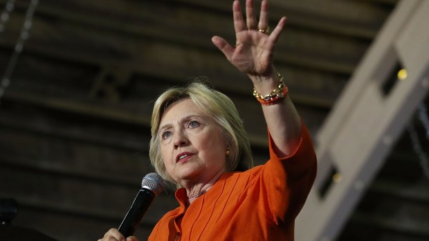 Targeted: Hillary Clinton speaks during a campaign rally in St Petersburg, Florida, earlier this month.