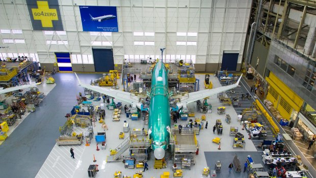 The Boeing 737 Max under construction.