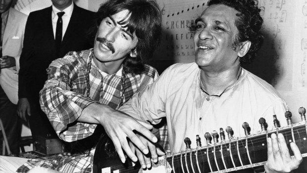 George Harrison with his musical mentor Ravi Shankar.