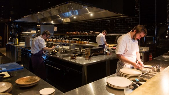 The open kitchen at Estelle by Scott Pickett.