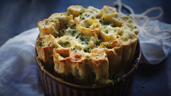 Many mushroom pasta bake.