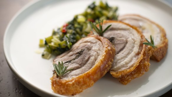 For a serious main course, porchetta is the go.