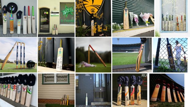 leave out your bats: Tributes for cricketer Phil Hughes.