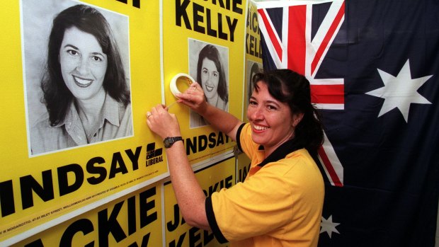 Jackie Kelly was in federal parliament from 1996 to 2007. Here she is in the midst of the 1998 election campaign.