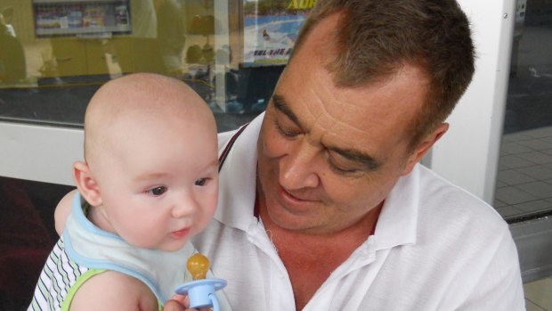 John Sandeman with his grandson Mason Parker, who was killed by his mother's de facto partner. 