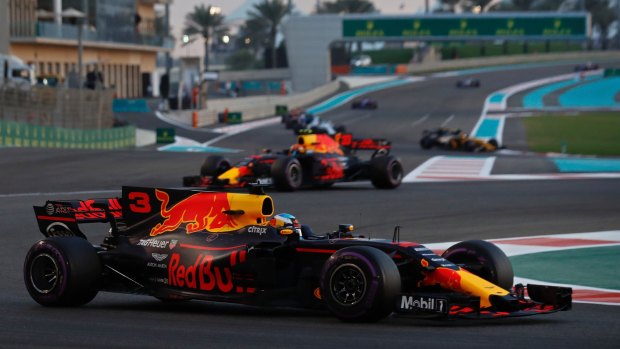 Red Bull driver Daniel Ricciardo had to pull out after 35 laps in Abu Dhabi.