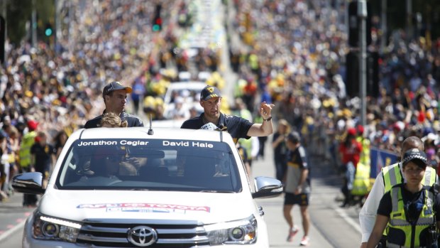 The grand final parade in Melbourne last Friday. 