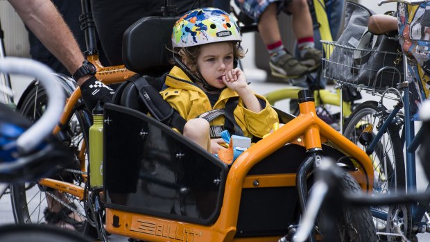 Protesters rode bikes of all shapes and sizes including tandems, cruisers, road and mountain bikes, and cargo, foldable and recumbent bikes.