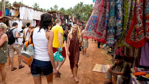 Female tourists in market in Goa, India. The country has been ranked the world's most dangerous for women.