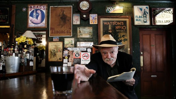 Actor Max Cullen rehearses his Dead Man Walking part at the East Sydney Hotel in Woolloomoolo.