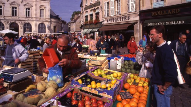 Food for thought: The market in Beaune.