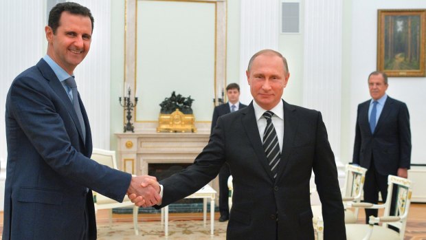 Russian President Vladimir Putin with Syrian President Bashar al-Assad in the Kremlin in 2015.