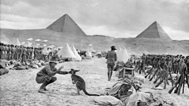 Chilling out: WW1 Australian soldiers in Egypt.