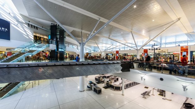 Passengers in the departure terminal of Sydney (Kingsford Smith) Airport, Sydney.