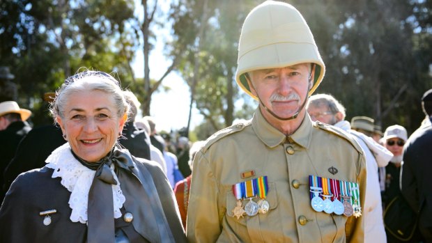 Terese and Wayne Binns at the new memorial for the Boer War.