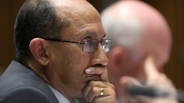 DFAT secretary Peter Varghese in estimates hearings during which Senator Penny Wong asked about Foreign Minister Julie Bishop's use of emojis.