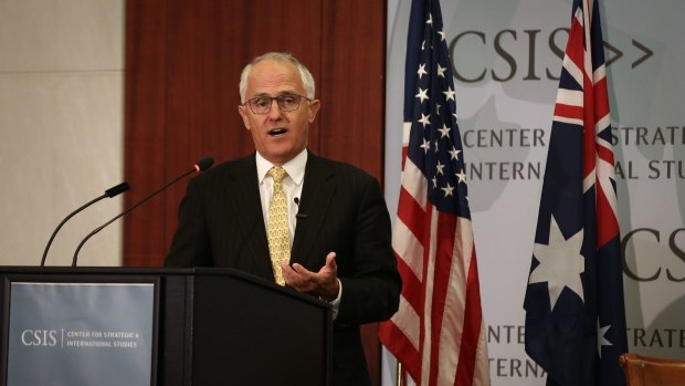 Prime Minister Malcolm Turnbull delivers a speech to the Centre for Strategic and International Studies in Washington, DC.