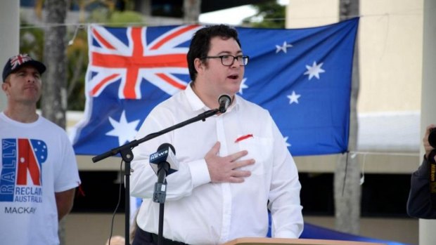 George Christensen speaking at  Reclaim Australia rally in 2015.