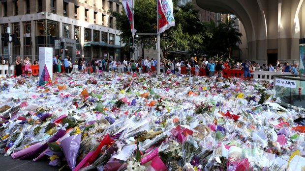 Flowers at Martin Place, Sydney.