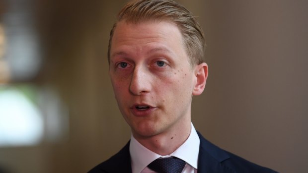 Liberal senator James Paterson, pictured in Canberra on Monday, has drafted an alternative bill to legalise same-sex marriage.