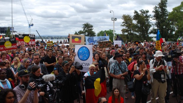 Rally against WA government's Aboriginal community closures last week