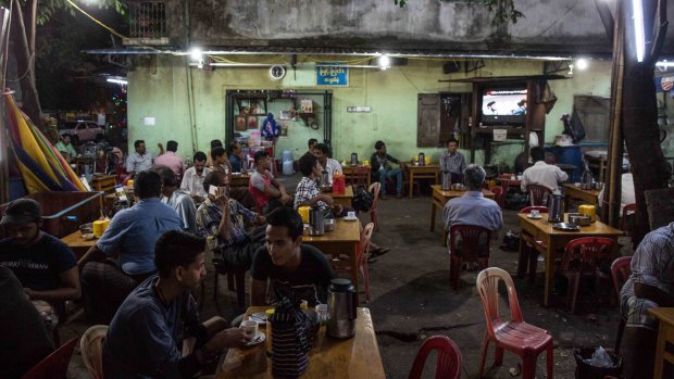A teashop in Myanmar's Triangle District, where many of the Muslim and Rohingya community live.