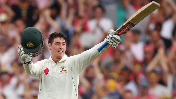 Magic moment: Renshaw salutes the crowd after making 100 in Sydney.