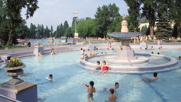 The Palatinus thermal water park on Margaret Island, Budapest.