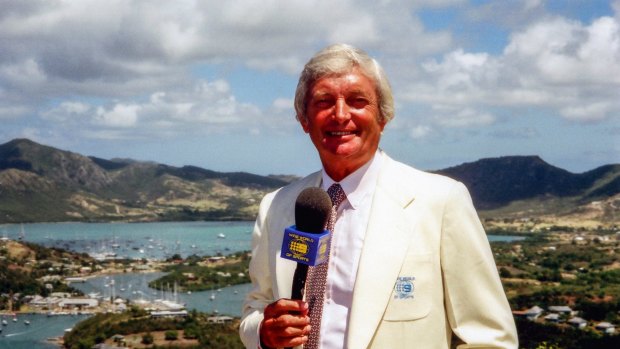 Richie Benaud in the Caribbean in 1977, wearing the first jacket made for him by John Cutler.
