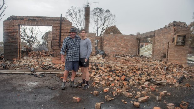 Kevin and Luke Lindley are happy to be alive after their home was destroyed. 
