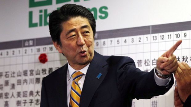 Easy victor: Shinzo Abe.