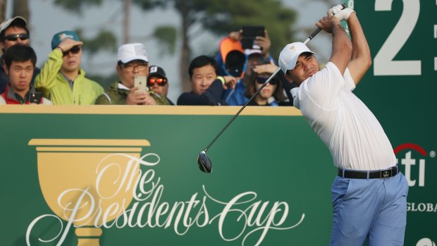 Jason Day: teamed with fellow Australian Steve Bowditch on day one.