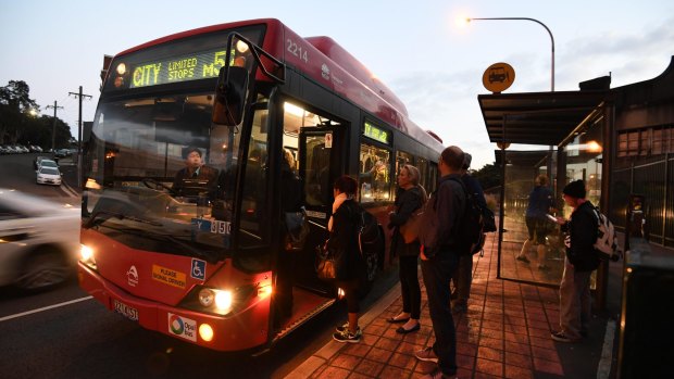 Traffic was heavy on the lead-up to the Anzac Bridge as commuters deal with a bus strike.