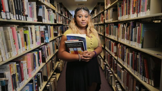 Abena Dove, at RMIT in Brunswick, scrimps on food to pay for textbooks.