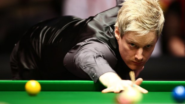 Dominant: Neil Robertson clears the table in his semi-final against Ronnie O'Sullivan at the 2015 Dafabet Masters at Alexandra Palace.