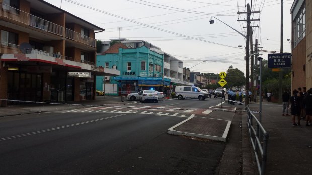 Police have cordoned off a section of Wollongong Street in Arncliffe after a 28-year-old man was shot repeatedly. 