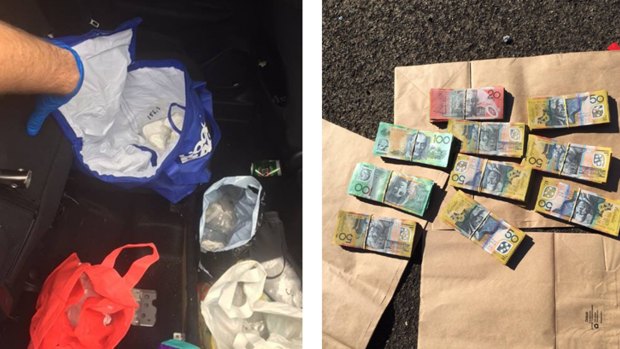 Drugs and cash allegedly seized by the police after breaking up a northern beaches crime ring.