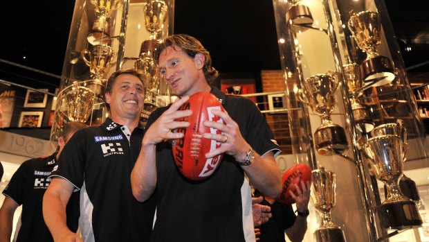 James Hird and Mark Thompson in 2010.