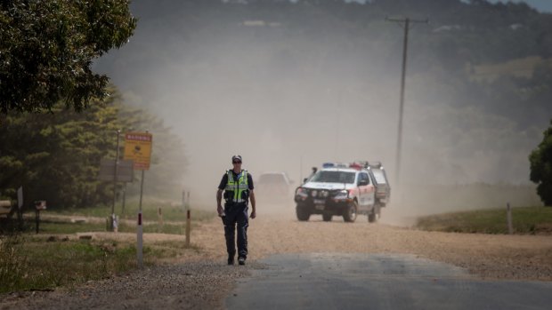 Police and SES search properties near Toolernvale in Melbourne's north-west as the investigation into the disappearance of missing mother Karen Ristevski continues. 