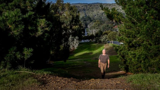 Eltham historian Andrew Lemon on the road reservation set aside decades ago in St Helena for a freeway that was never built. 