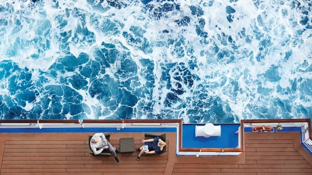 Plan a Cruise Month_Princess Cruises Aerial Shot of Couple On Deck with the Ocean str14-cruisedirector