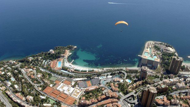 A bird's-eye view of the blue and green of Monaco 