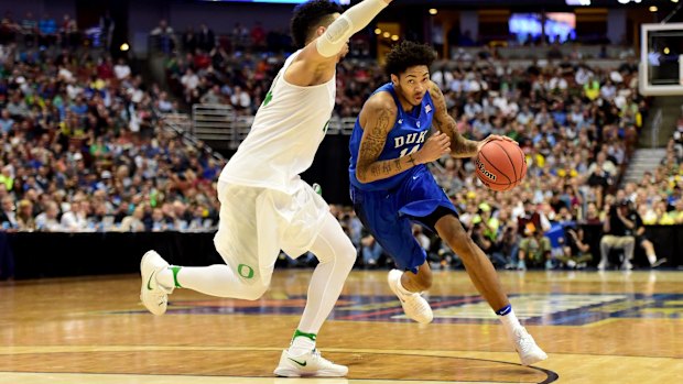 College star: Brandon Ingram drives for Duke.