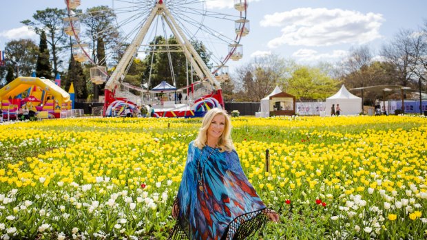 Katherine Kelly Lang from the Bold and Beautiful with her new fashion line of kaftans, at Floriade.