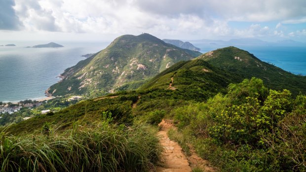 Hong Kong's Dragon's Back trail, voted the best urban hiking trail in Asia by <i>Time Magazine</I>. 