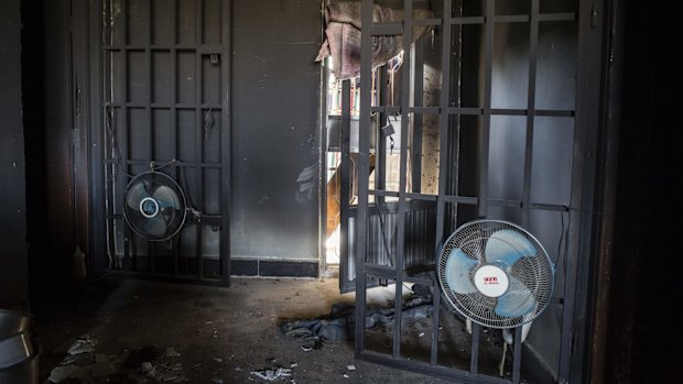 This Islamic State prison in Fallujah, Iraq, is one of two prisons found by police forces spread across three houses. Some prisoners appear to have been executed as Iraqi forces advanced. 