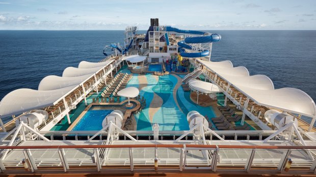 Cruise ship Norwegian Joy. The cruise line will elimated plastic bottles on board its ships by the end of the year.